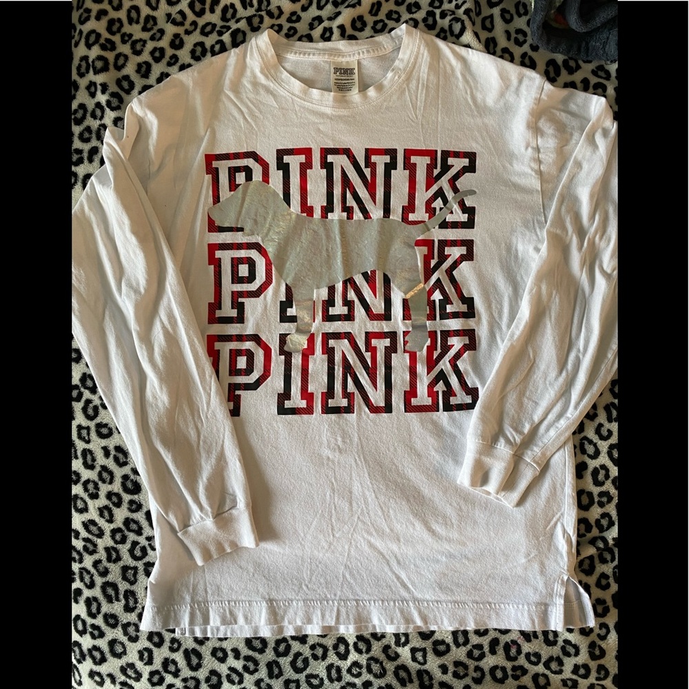 VS PINK christmas plaid long sleeve shirt